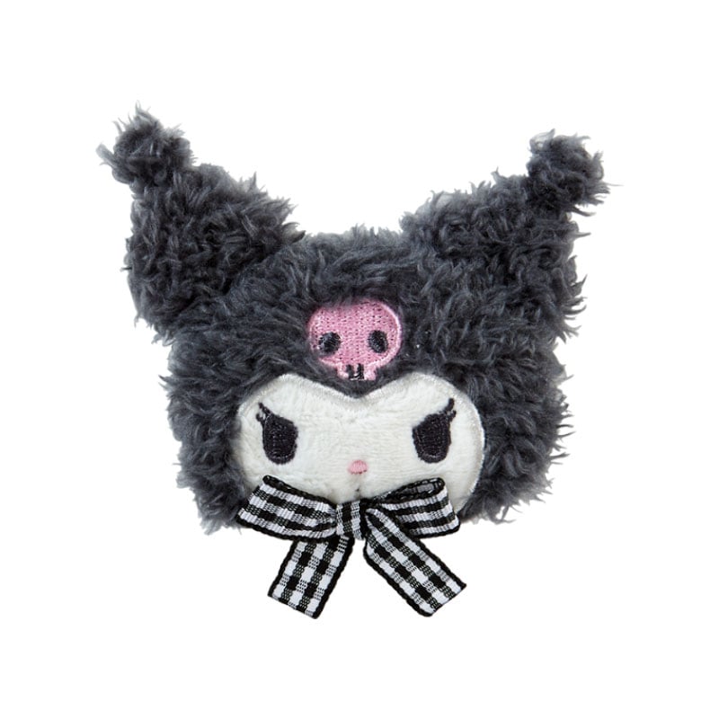 Kuromi Plush Hair Clip (Gingham Bow) - Image 3
