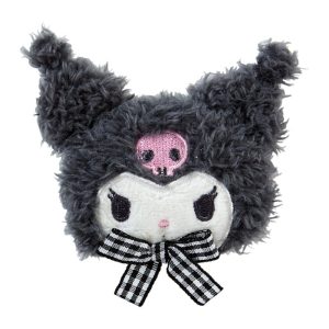 Kuromi Plush Hair Clip (Gingham Bow)