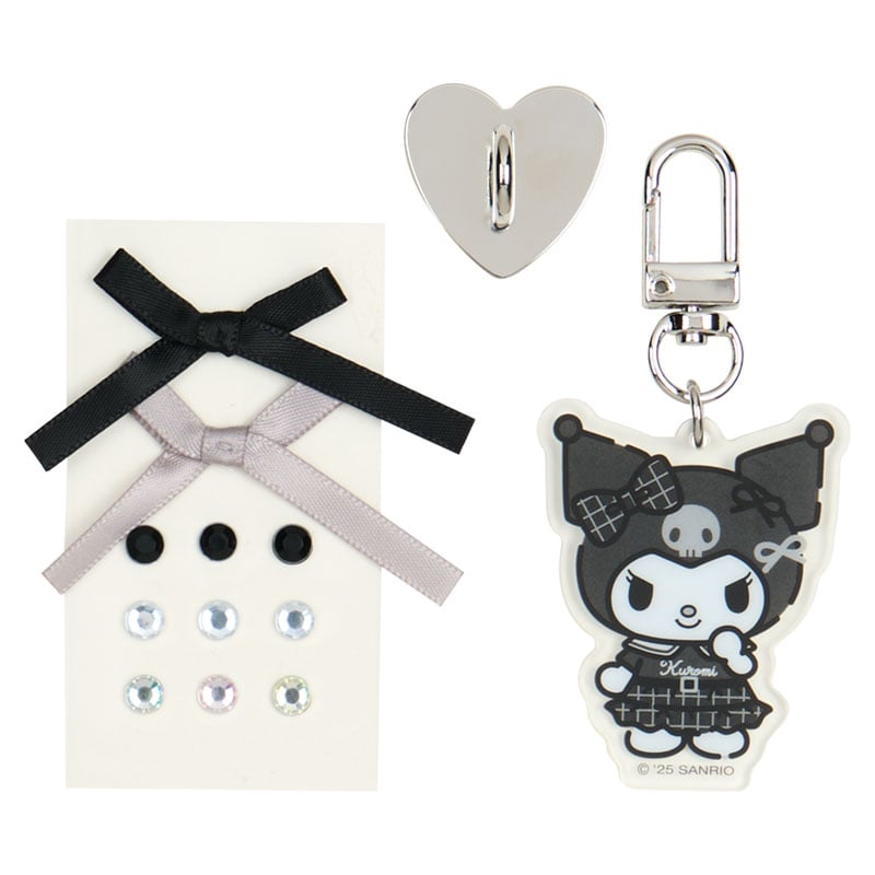 Kuromi Smartphone Charm Set (Silver Houndstooth Series) - Image 4