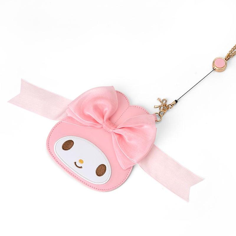 My Melody Card Case with Key Reel (50th Anniv. Ribbon Series) - Image 2