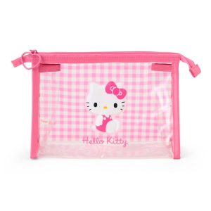 Hello Kitty Clear Gingham Zipper Pouch