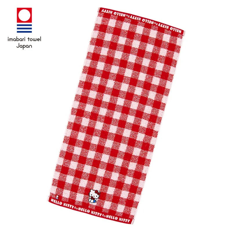 Hello Kitty Gingham Imabari Hand Towel